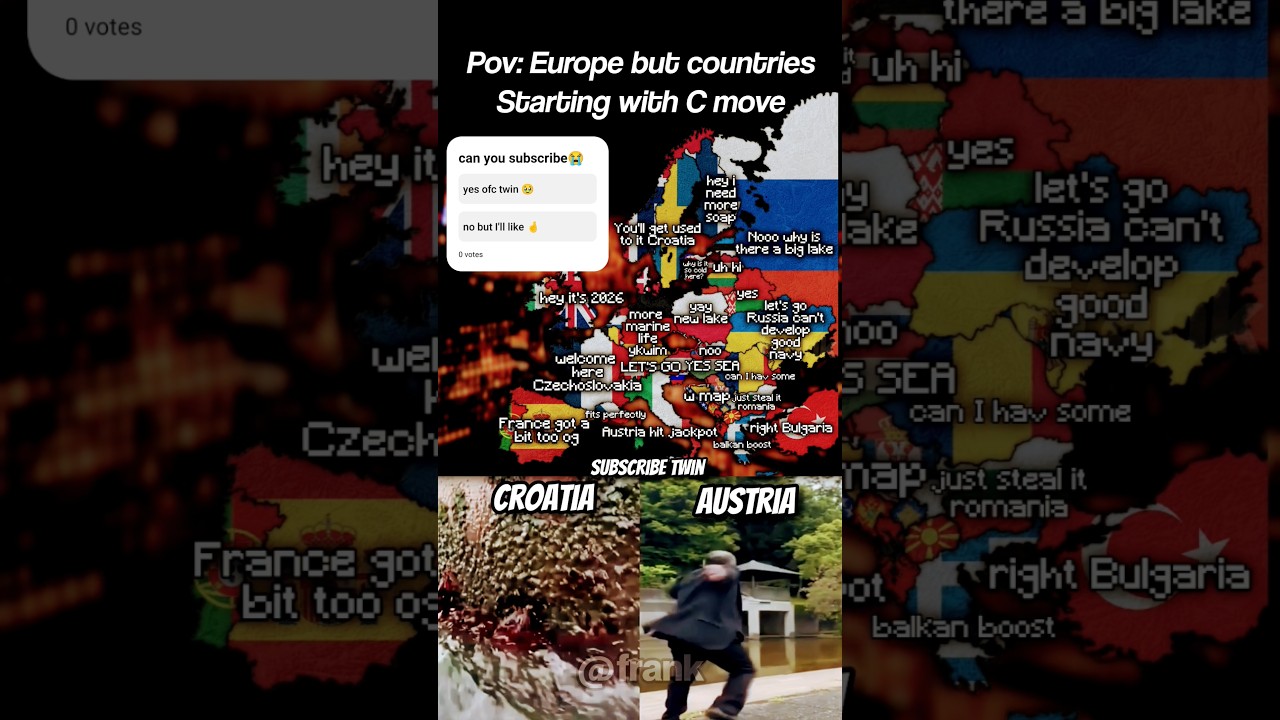 Pov: Europe but countries starting with C move 🗺️ #mapping#geography#shorts#countryballs#maps#memes