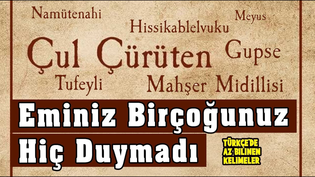 Eminiz Birçoğunuz Hiç Duymadı # Türkçe'de Az Bilinen Kelimeler