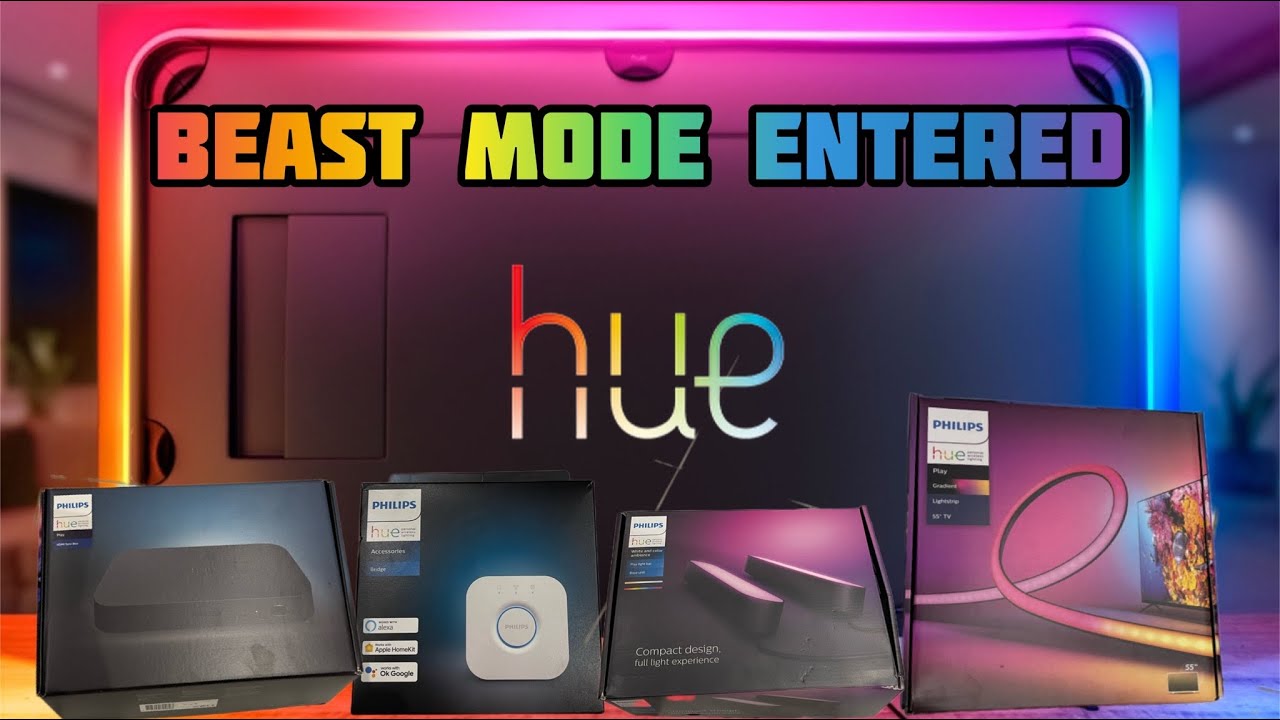 Синхронизирующий блок Philips Hue HDMI, градиентная световая полоса + световые панели Play — расп...