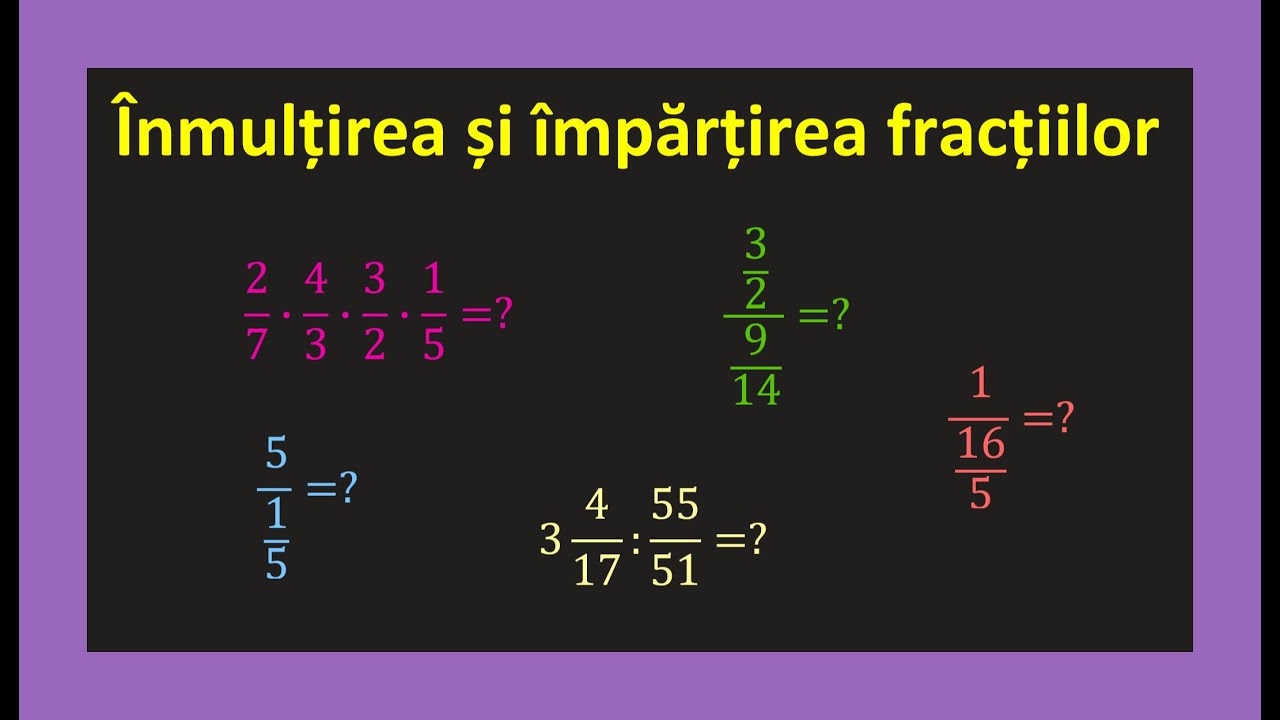 Fractii ordinare cu intregi  inmultirea si impartirea  exercitii clasa 5(Invata Matematica Usor)
