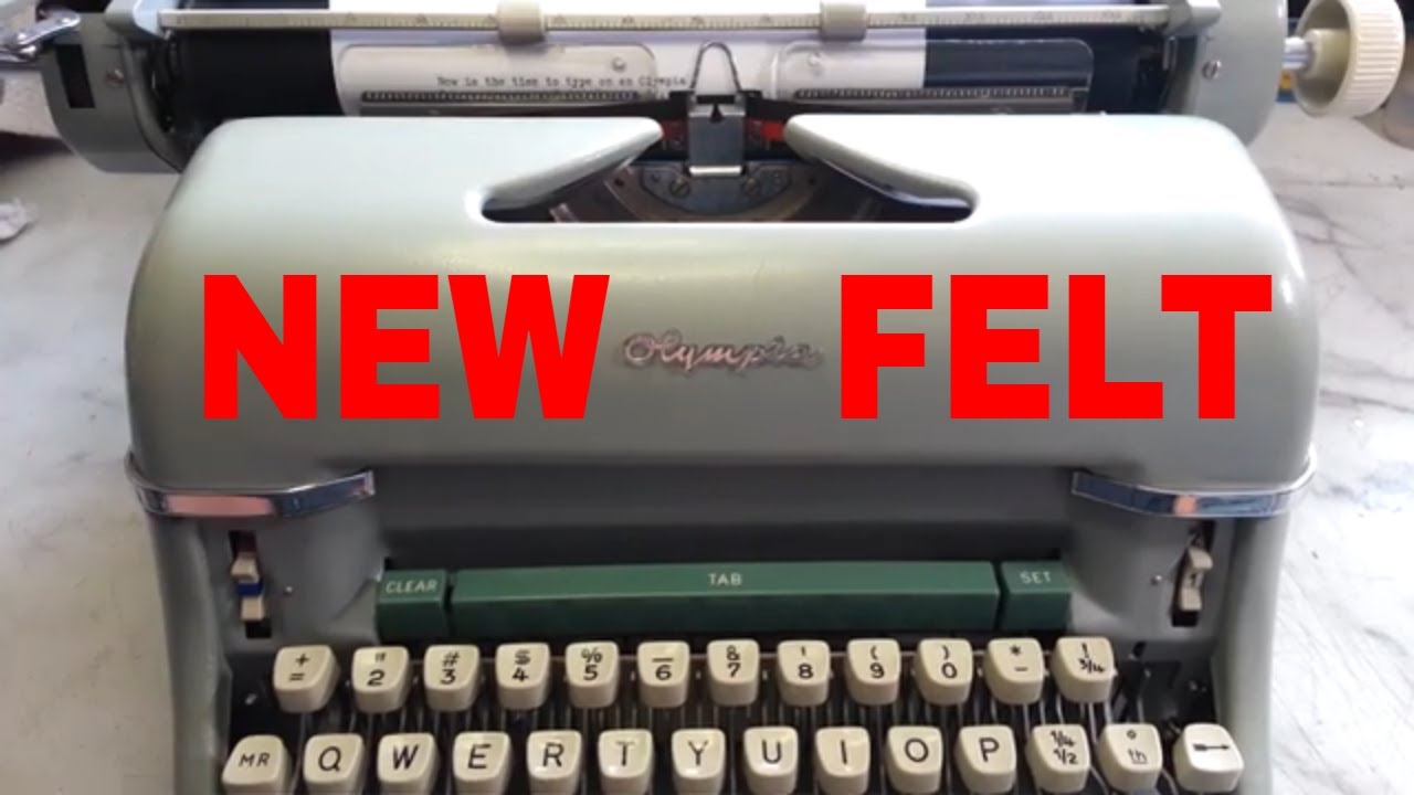 Olympia Typewriter, Replaced Felt On Inside of Top Lid Cover, Repair Detail