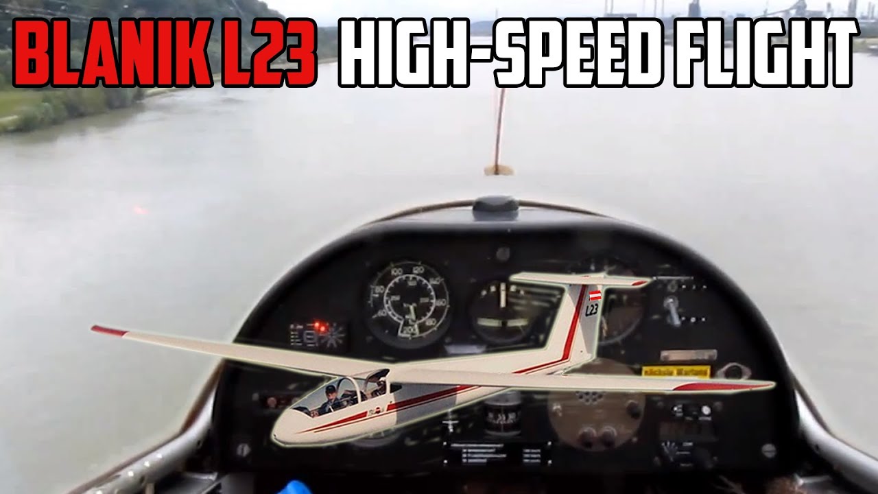 Blanik L23  2min high-speed flight  (incl rain)  /  Glider low pass at VNE over water onboard HD