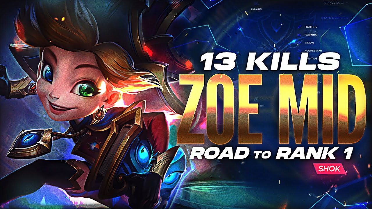 HOW TO CARRY A LOSING BOT LANE - 13 KILLS WITH ZOE - ROAD TO RANK 1