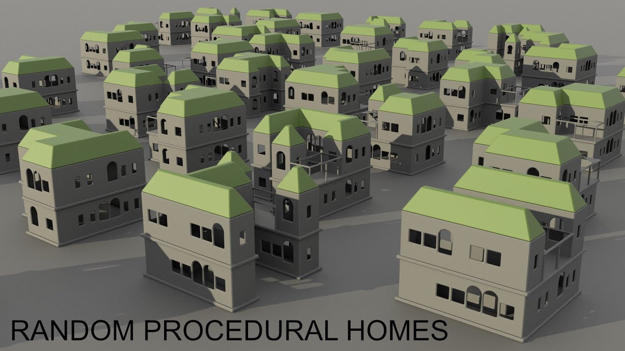 Randomly generated procedural homes in Houdini tutorial
