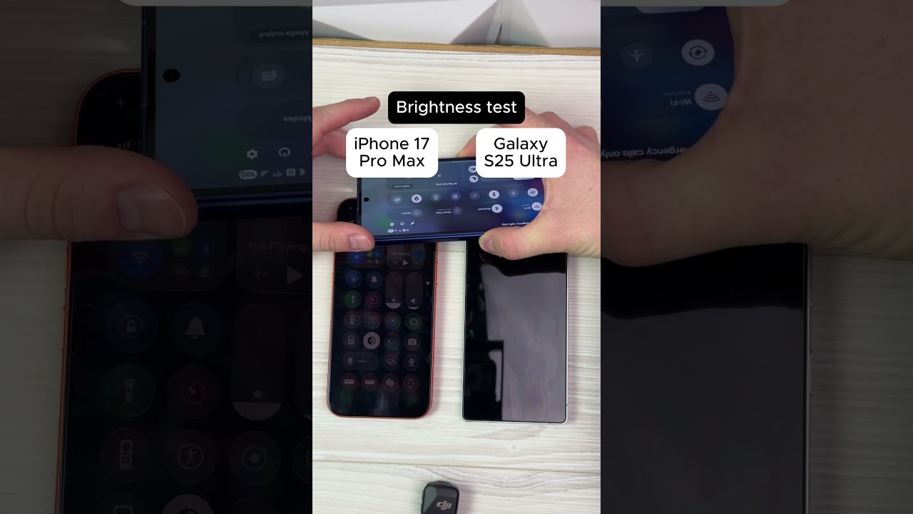 iPhone 17 Pro Max vs Galaxy S25 Ultra ☀️ Brightness Test #iPhone17ProMax #GalaxyS25Ultra #Tech