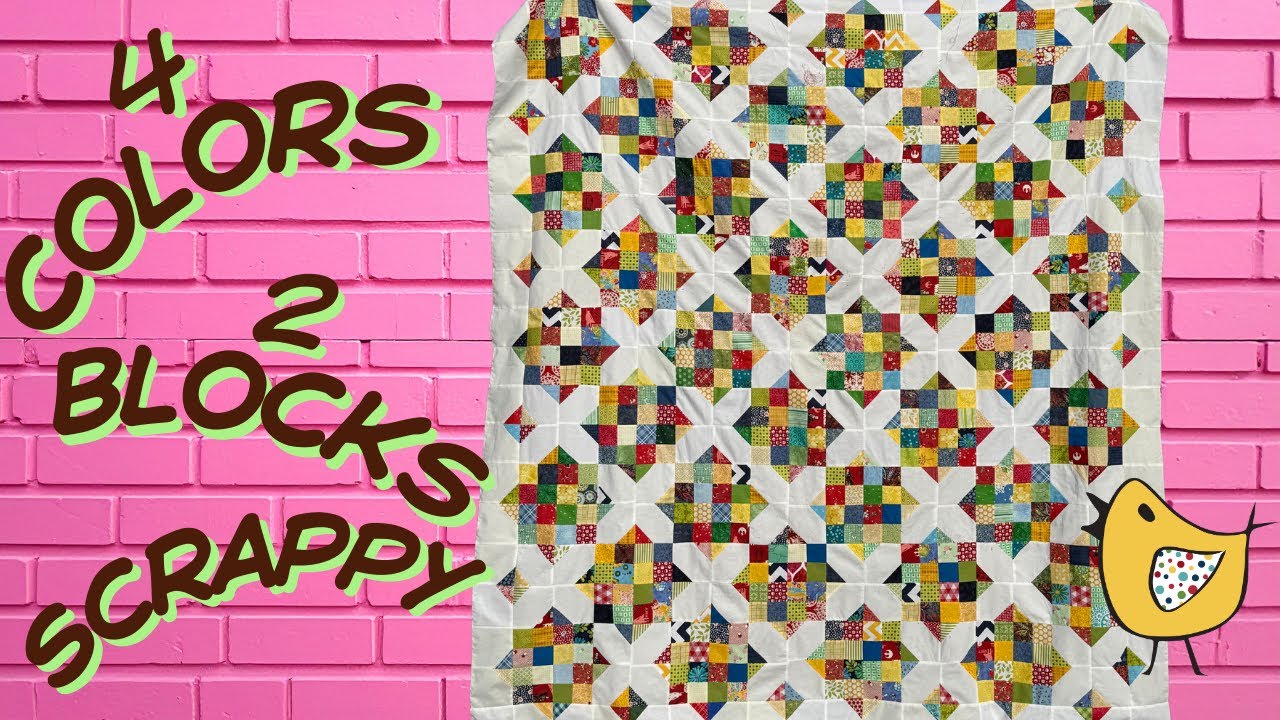 2 Blocks 4 Colors Make Gorgeous Old Fashioned Quilt ~ FREE Tutorial