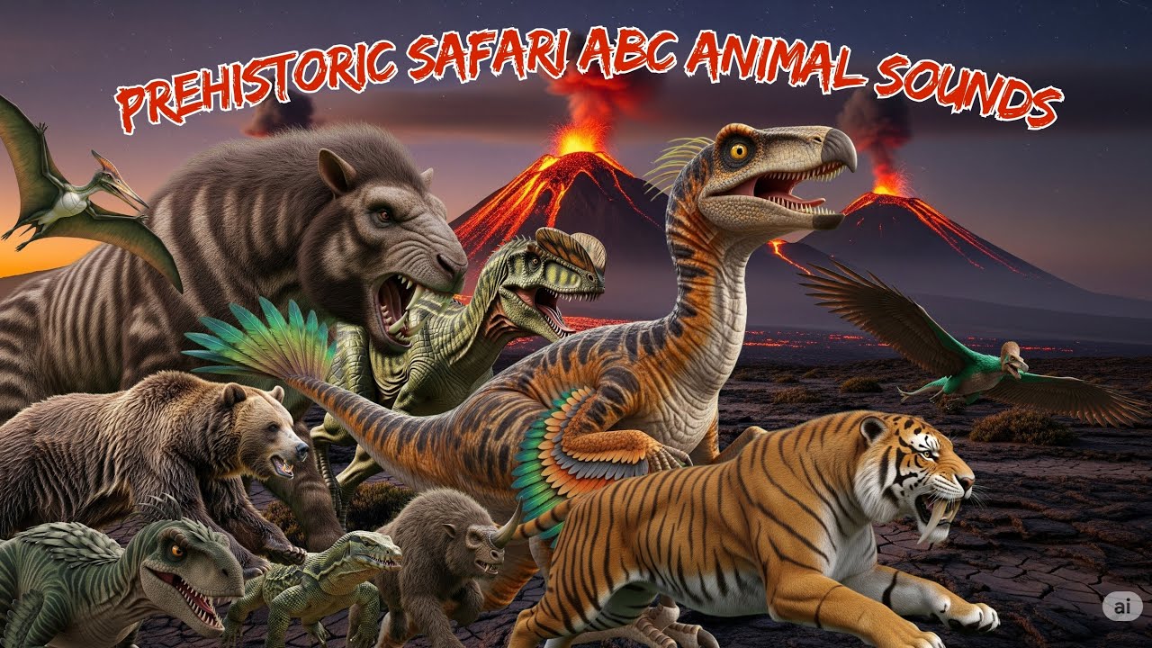 🦕🎶 Prehistoric Safari Animals ABC Song | Dinosaur Sounds A to Z 🐾 | Jumpy Jungle TV