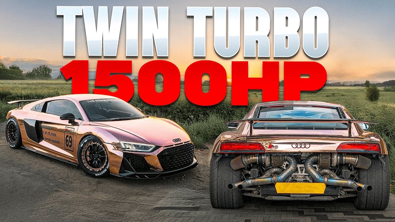 Audi R8 с двойным турбонаддувом мощностью 1500 л.с. выезжает на улицы *САМЫЙ БЫСТРЫЙ В ВЕЛИКОБРИТ...