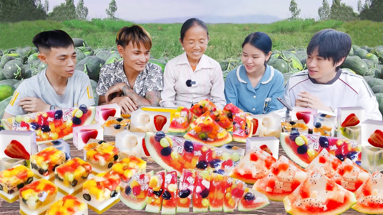 Amazed GAPES by Giant Fruit JELLY Platter: Super Sweet, Super Refreshing | Tan Grandma Vlog