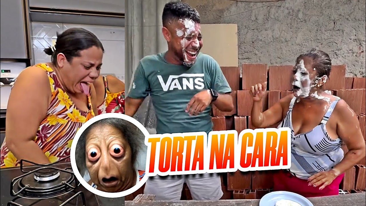 TENTE NÃO RIR 😂😂😂 MAINHA PEGOU AR E TOME TORTA NA CARA MUITA RESENHA 