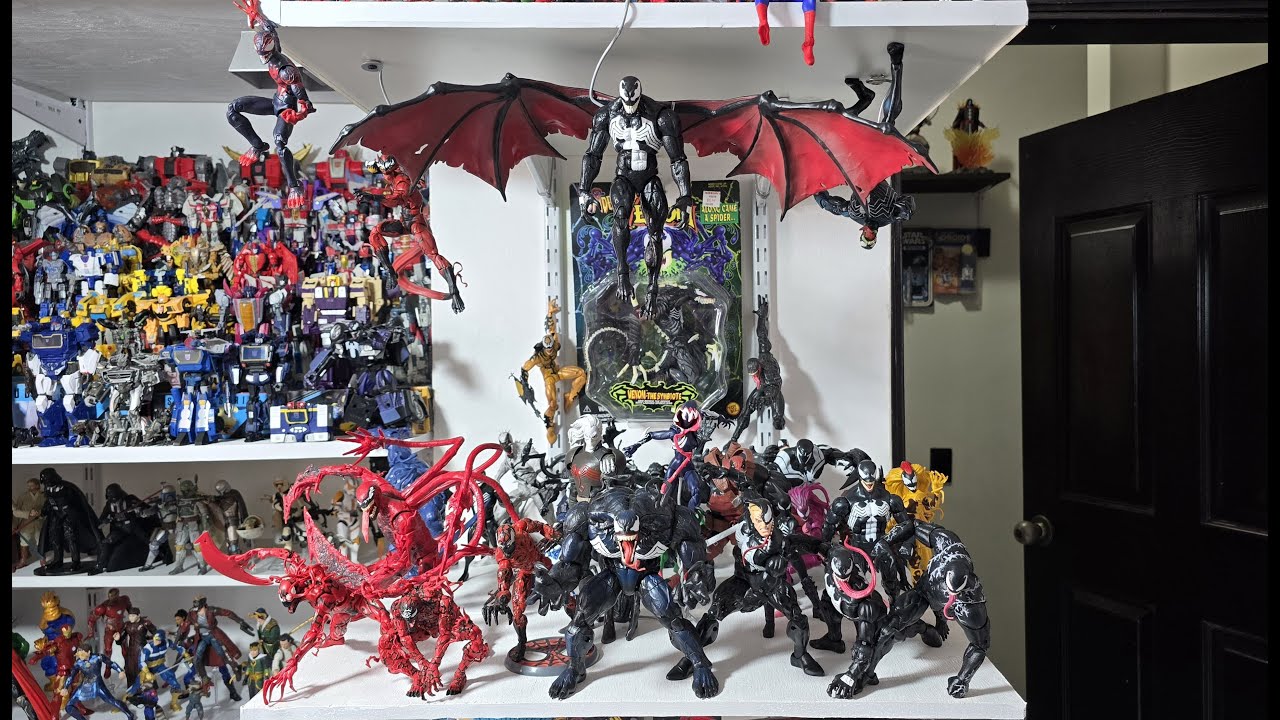 Todos los Venom (Marvel Legends, Toy Biz, Hasbro, etc.) en mi coleccion diorama de Venom.