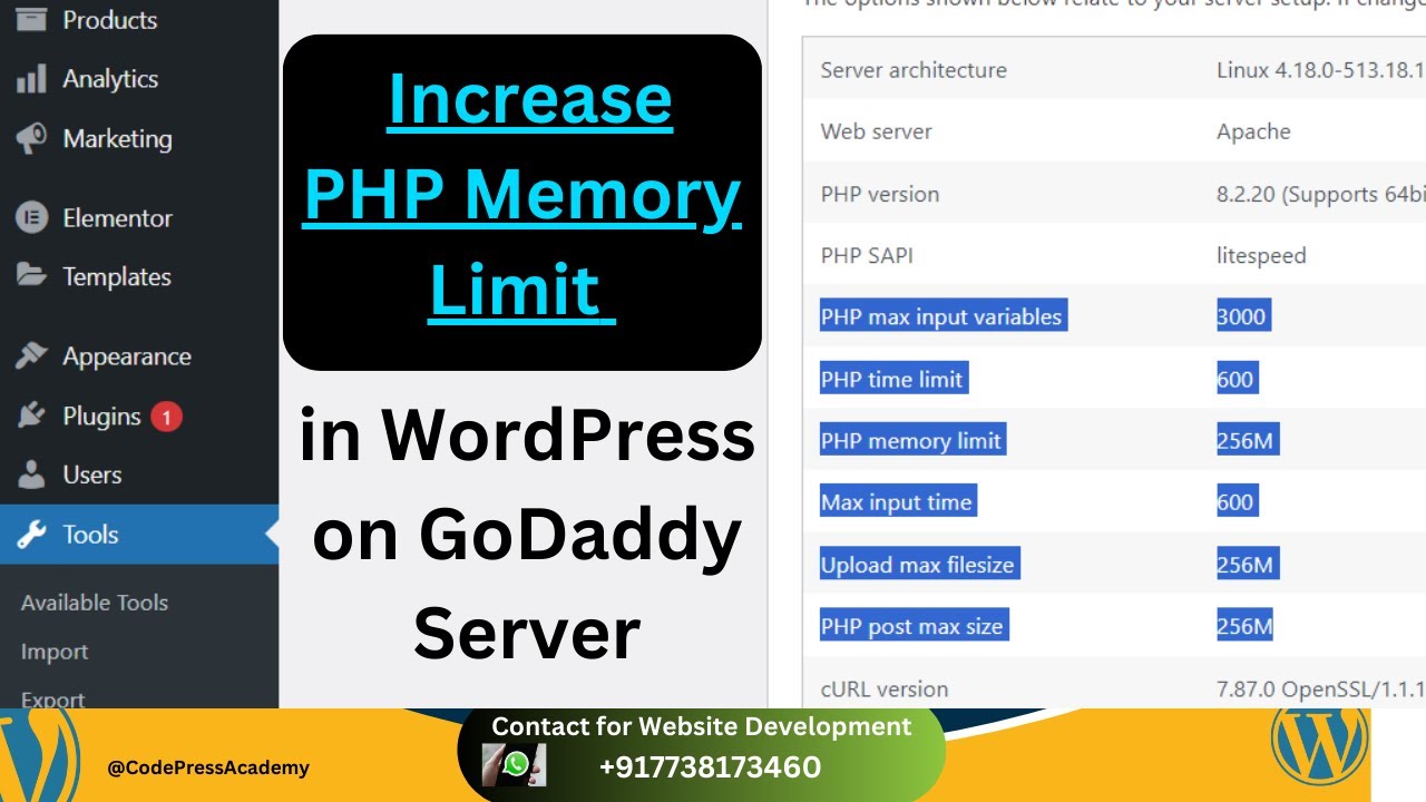 How to Increase PHP Memory Limit in WordPress on GoDaddy Server