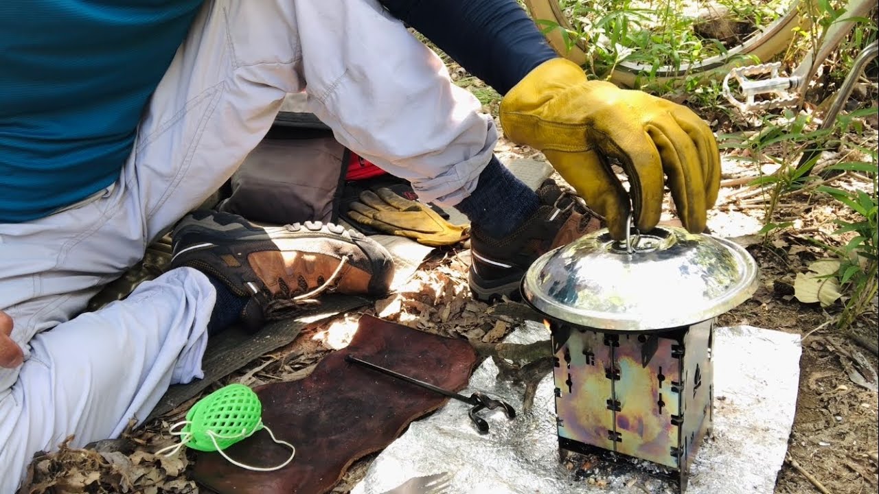 モーニングソロキャンプ 〜 オールドMTB/BUSHBOX LF/槇塚フライパンディッシュ×剣士野武裸(槇塚フライパンディッシュ専用リッド)/アウトドア珈琲焙煎