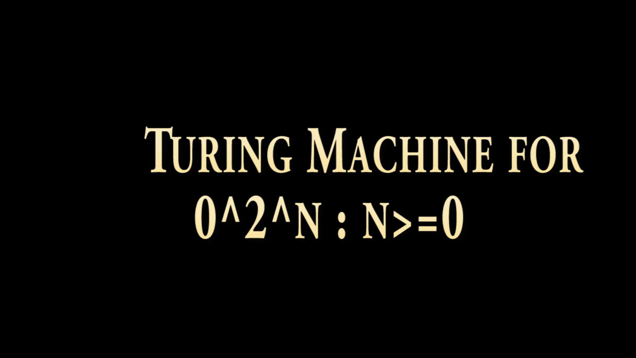 Example of Turing machine for 0^2^n where n greater than equal to 0