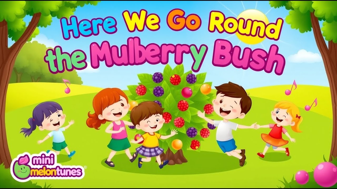 Here We Go Round the Mulberry Bush | Nursery Rhyme Song for Kids |