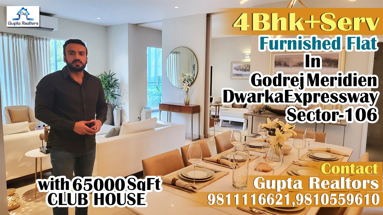 #4BHK+Serv FurnishedFlat In #GodrejMeridien | Sec-106 | Dwarka Expressway | Gurugram✅Call►9811116621