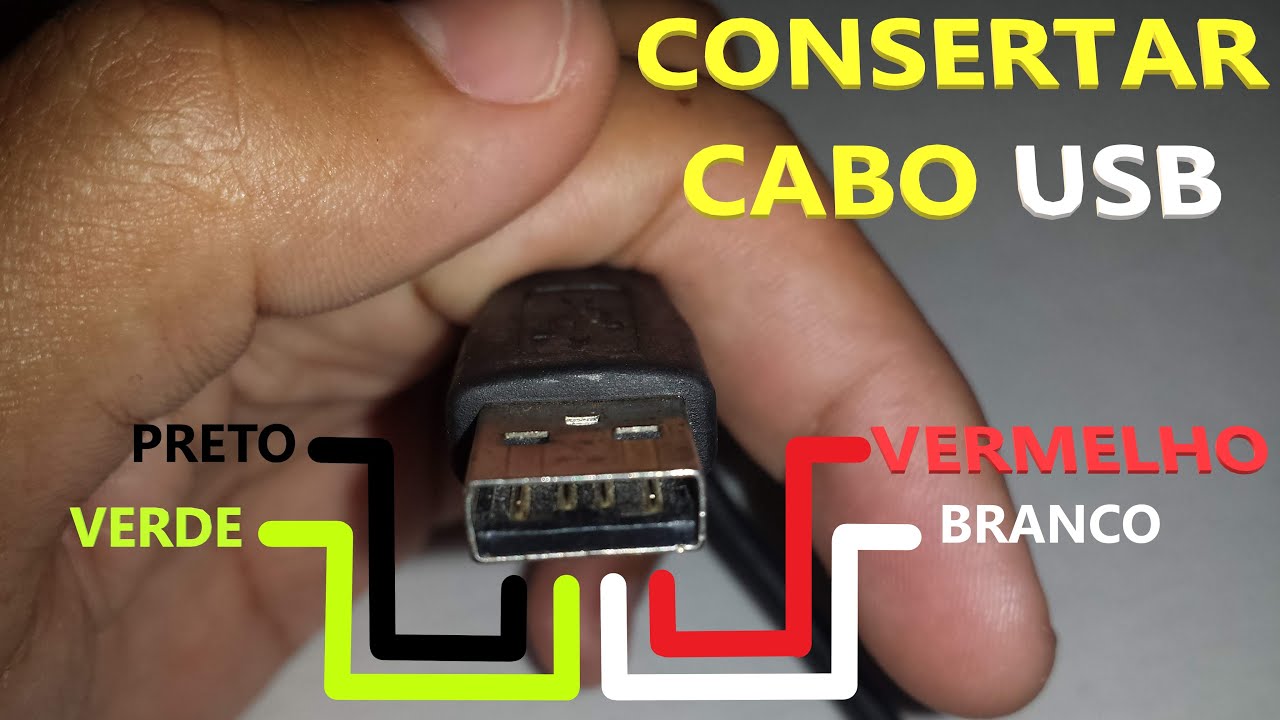 Como consertar cabo USB - parte 1- como identificar as cores dos fios e montar um cabo