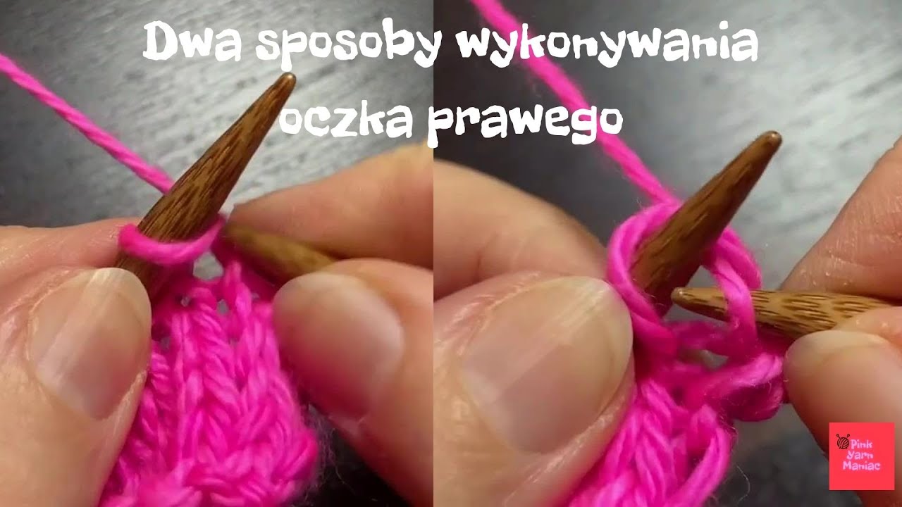 Oczka prawe || Metoda kontynentalna || Ułożenie oczek prawych na drutach