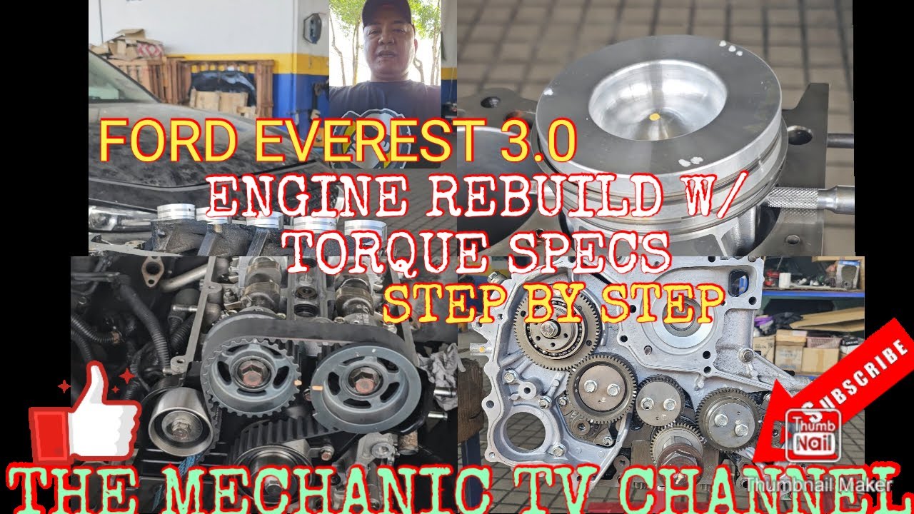 ENGINE REBUILD WITH TORQUE SPECS  FORD EVEREST 3.0  START TO FINISH