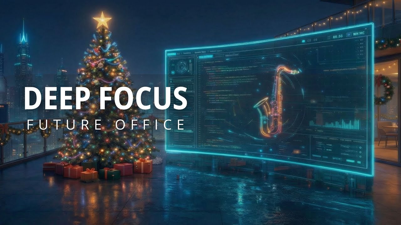 DEEP FOCUS — Cyberpunk Jazz Lofi  Christmas Office Vol  01  when you can’t start  1 Hour