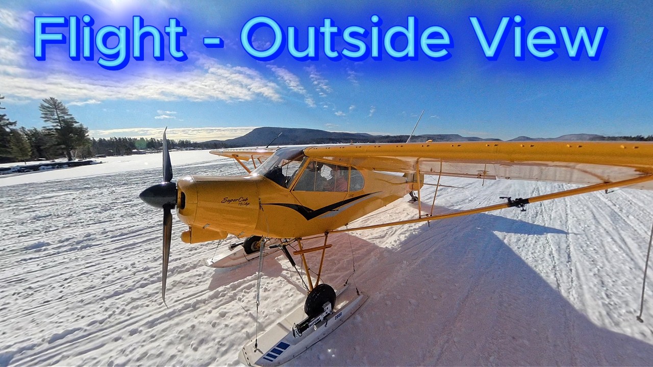 Winter Adirondack Flight From Fort Ann NY To Speculator NY With Insta360 Camera Mounted On Wing