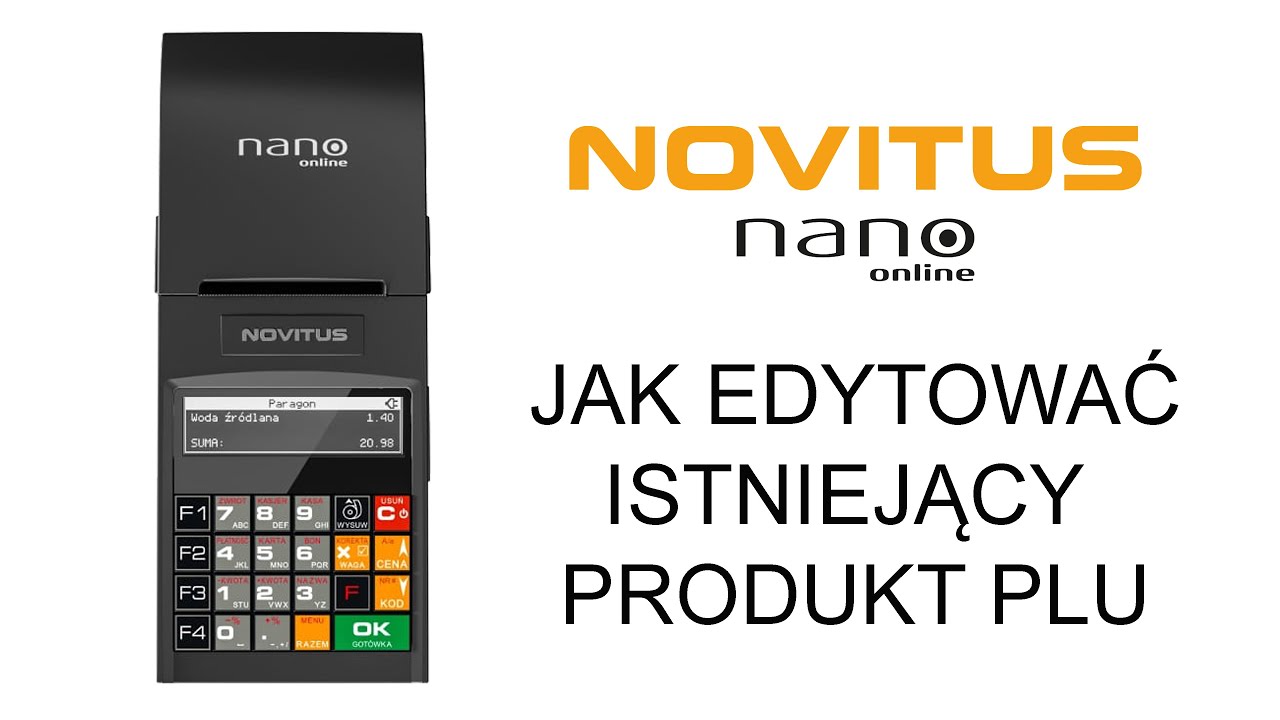 Jak edytować istniejący produkt PLU w kasie fiskalnej NOVITUS Nano Online