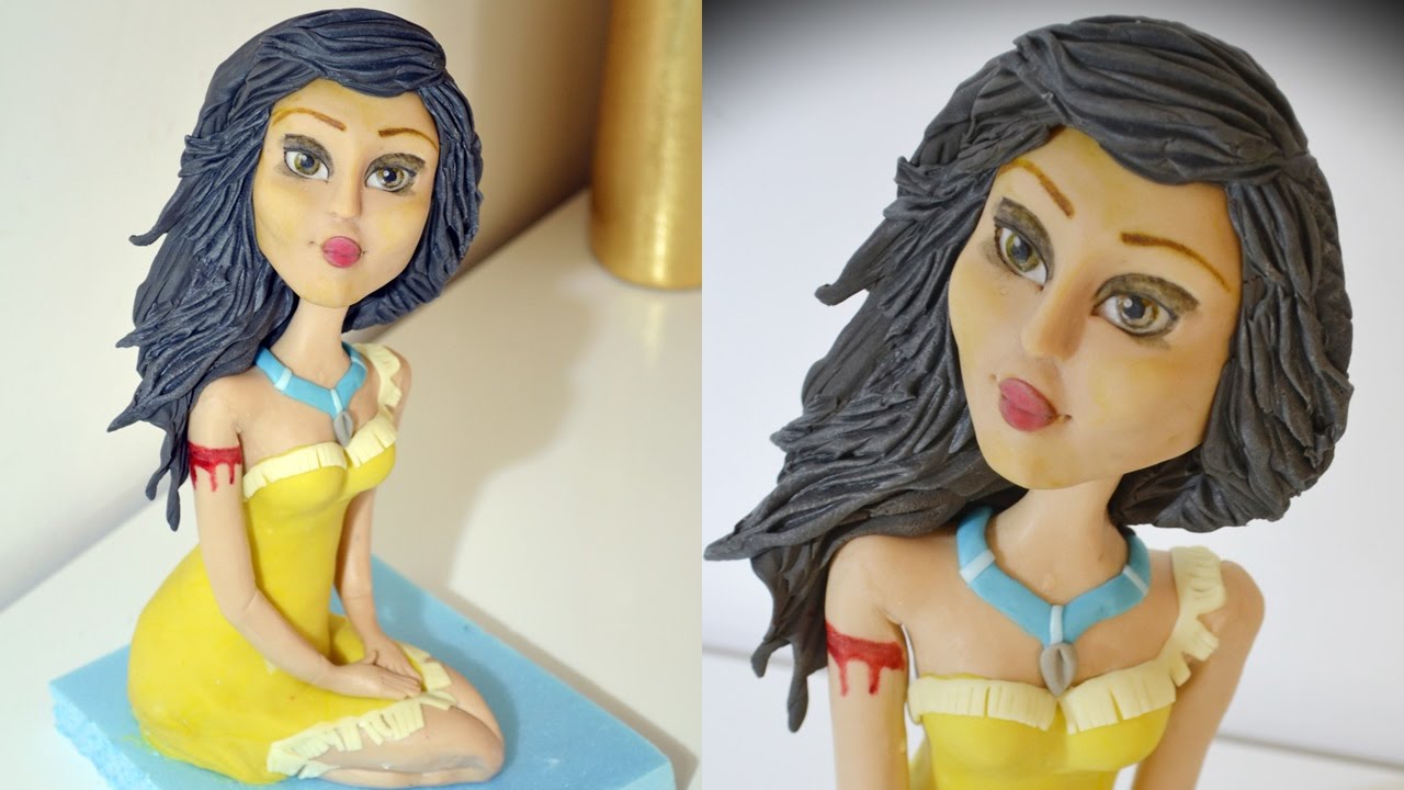 How to make Pocahontas cake topper fondant torta pasta di zucchero tutorial