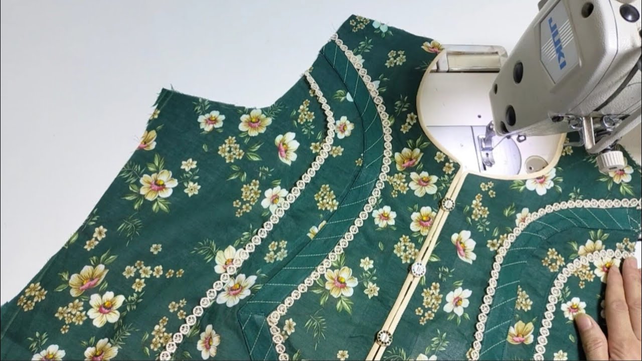Most Beautiful Kurti Neck Design With Fabric Patti & Lace | Pakistani kurti Gala Design 2024