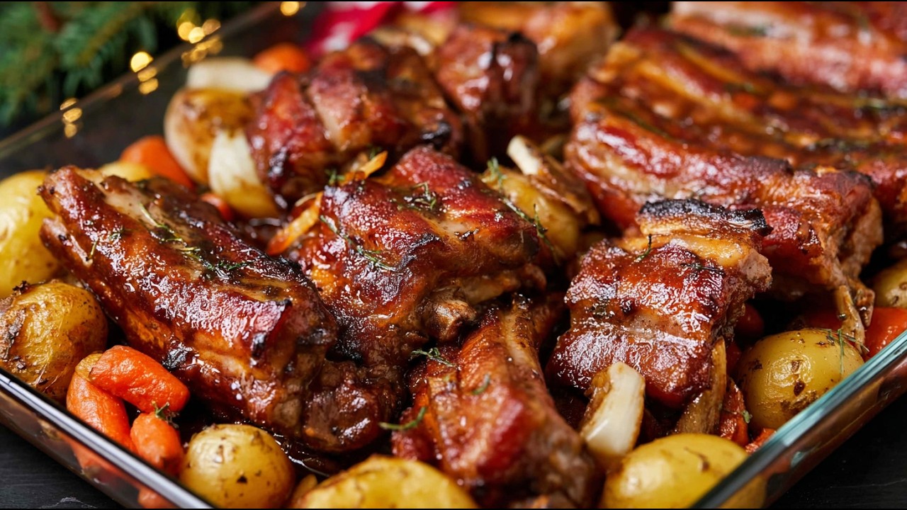 So aromatisch und weich! Spareribs mit den Kartoffeln aus dem Backofen | Perfektes Abendessen