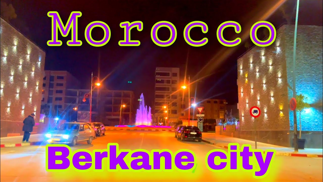 Berkane 2023 Driving at night in the city streets | 4K HDR 60fps | Morocco Africa Person Walking