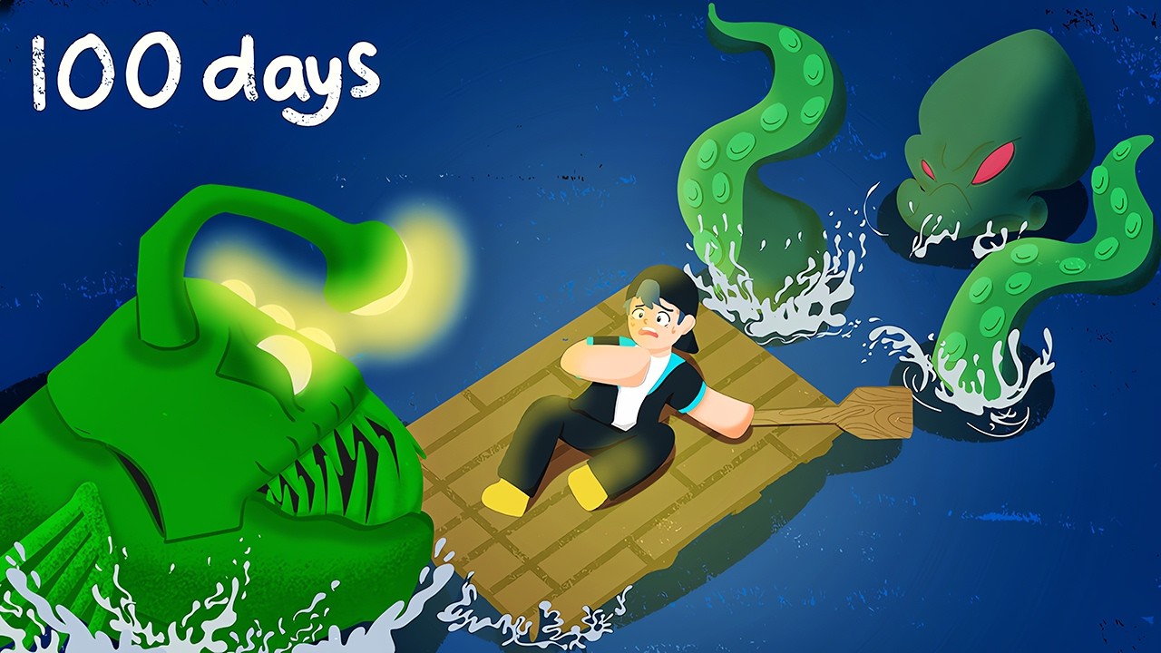 GOKIL 1000%!! Survival 100 Hari di Lautan & Sampai Ending GG 🌊🐟🗿 | 100 Days at Sea Indonesia