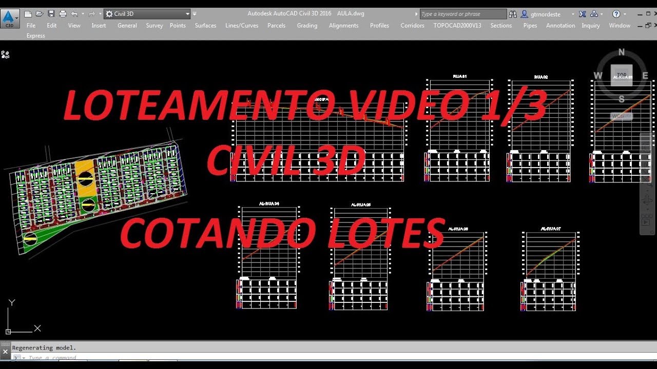 1° COTANDO LOTES NO CIVIL 3D, LOTEAMENTO