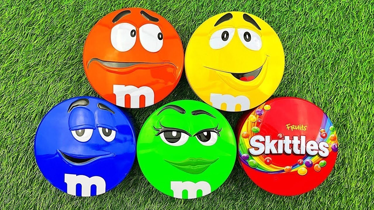 Satisfying Video | ULTIMATE Unpacking Rainbow M&M'S and Tasty Skittles Candy From Surprise Tins ASMR