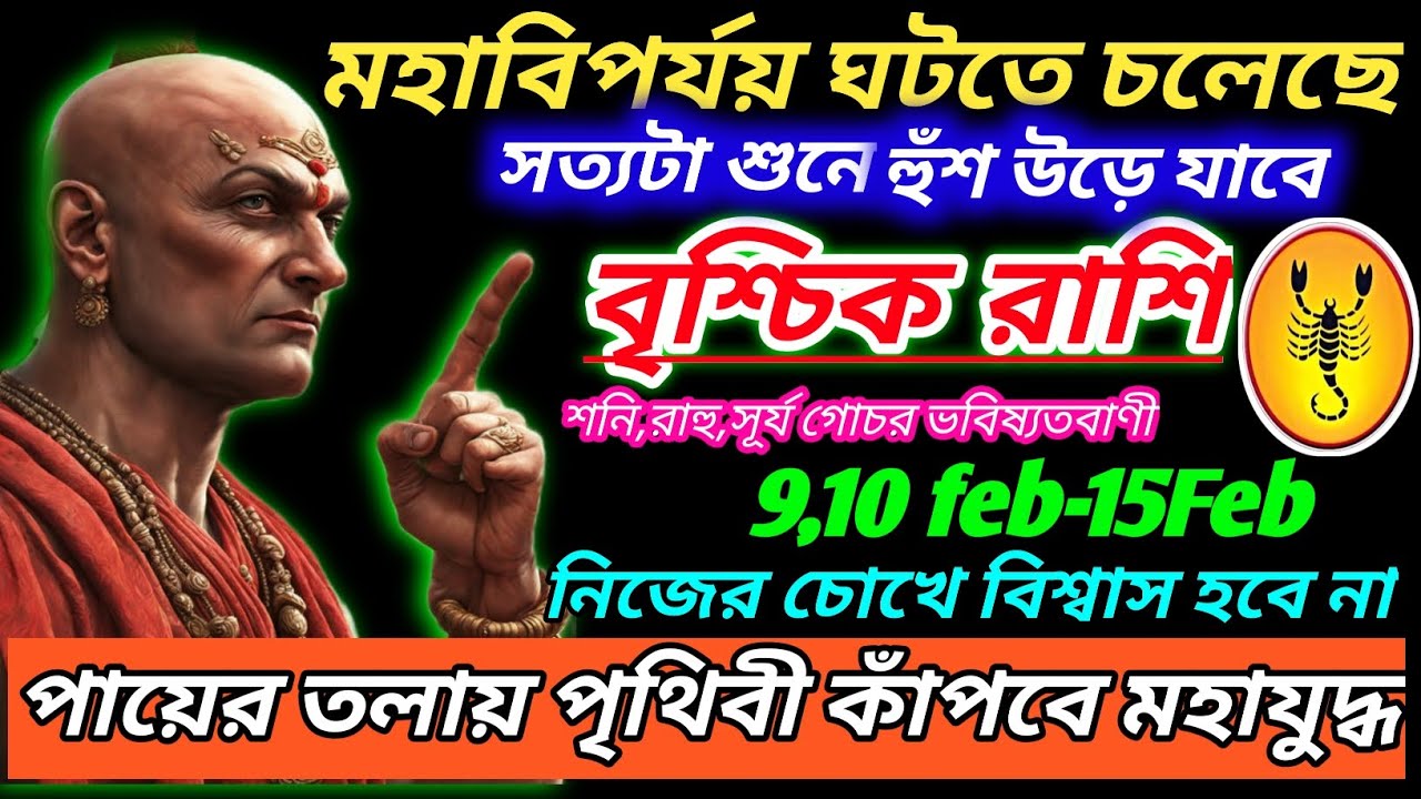 বৃশ্চিক রাশি 9 ফেব্রুয়ারি 2026 থেকে মহাবিপর্যয় হতে চলেছে ♏এগুলি ঘটবেই|Vrischik Rashi february 2026
