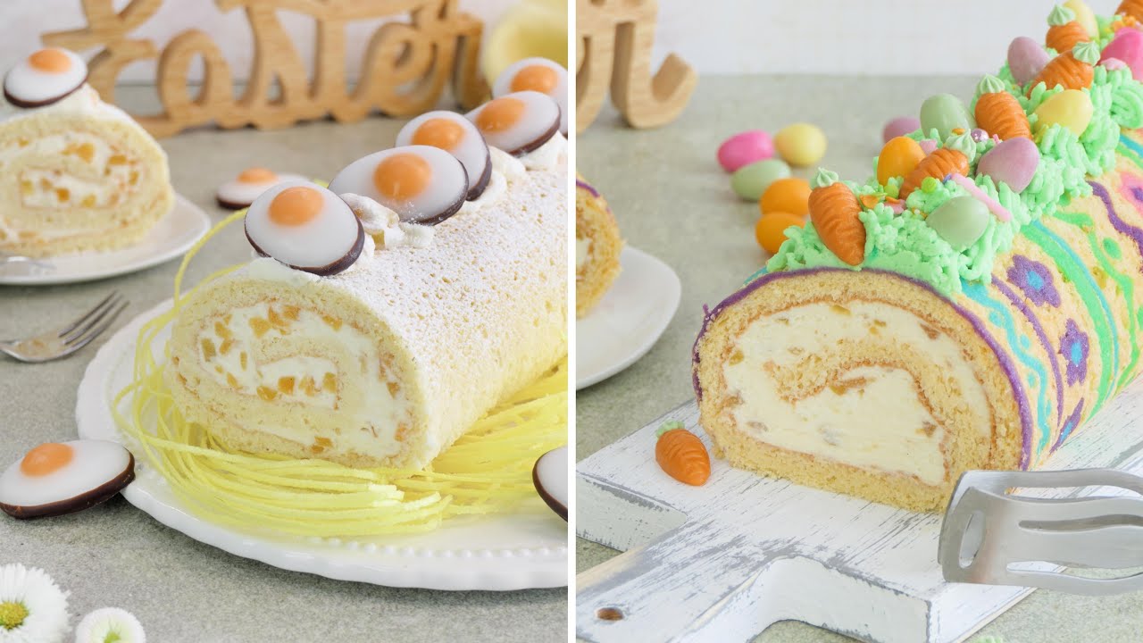 Gelingsichere Biskuitrollen | LUFTIG & LOCKER | zwei Dekor-Varianten für Ostern 🐰