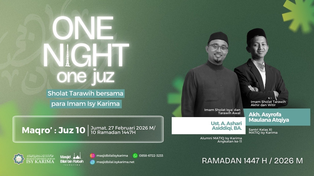 [LIVE] Sholat Isya' & Taraweh Juz 10 | Ust A. Ashari Asiddiqi | Akh Asyrofa Maulana Atqiya