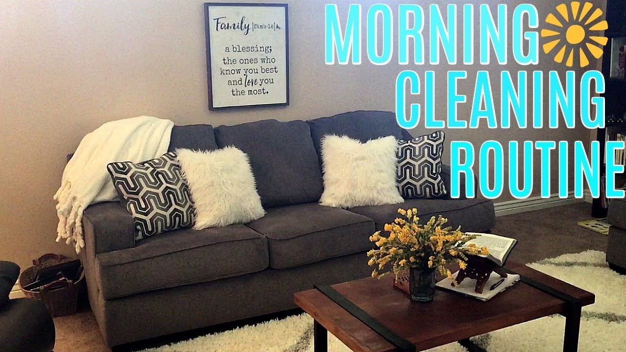 MY MORNING CLEANING ROUTINE 2018 SAHM | Clean With Me | Hannah's Happy Home