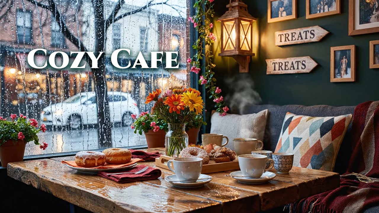 Rainy Cafe Jazz ☕ Smooth Coffee Shop Ambience for Study, Work & Relaxation