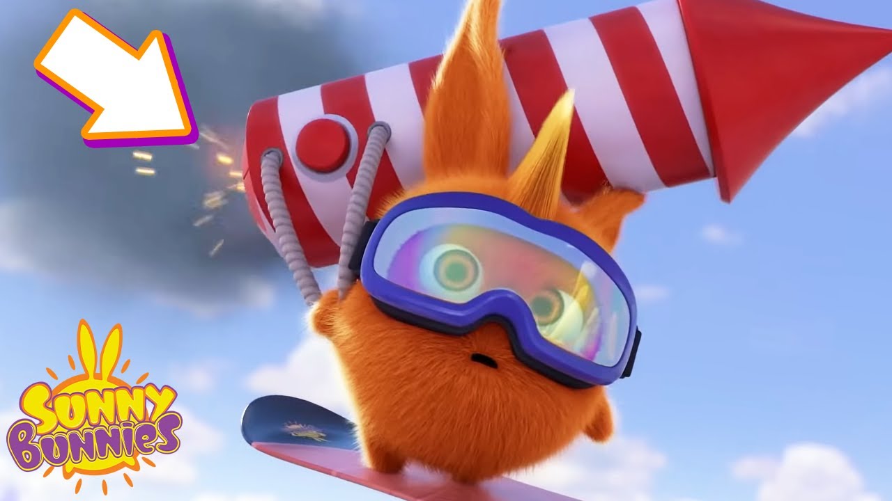 Turbo uses a rocket to fly through the air, but something goes wrong! | Sunny Bunnies