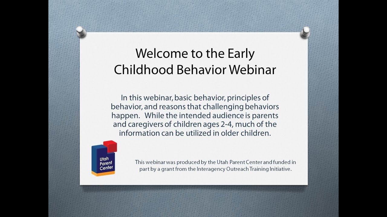 Early Childhood Behavior Webinar