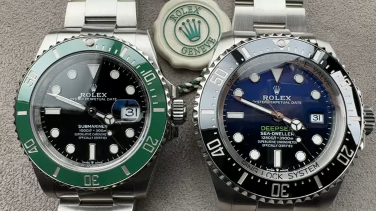 Сравнение дайверских часов Rolex Submariner и Rolex Deepsea Sea-Dweller D-Blue от James Cameron.