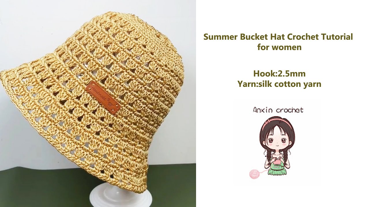 Beautiful bucket hat and sun hat tutorial for women#crochetturial#crochetlesson#crochetchannel#diy