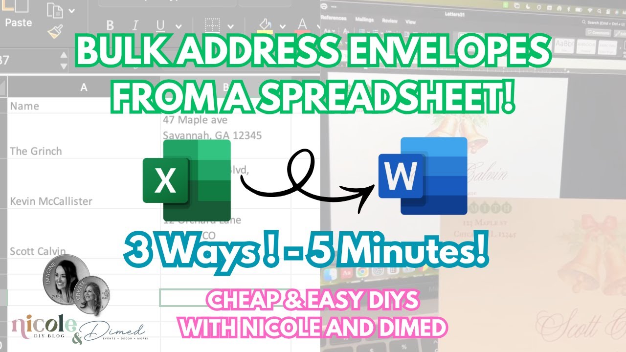 Address Multiple Envelopes Automatically Using Microsoft Mail Merge! Quick and Easy