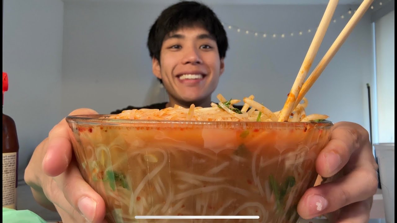 Eating pho again again again again while talking at you