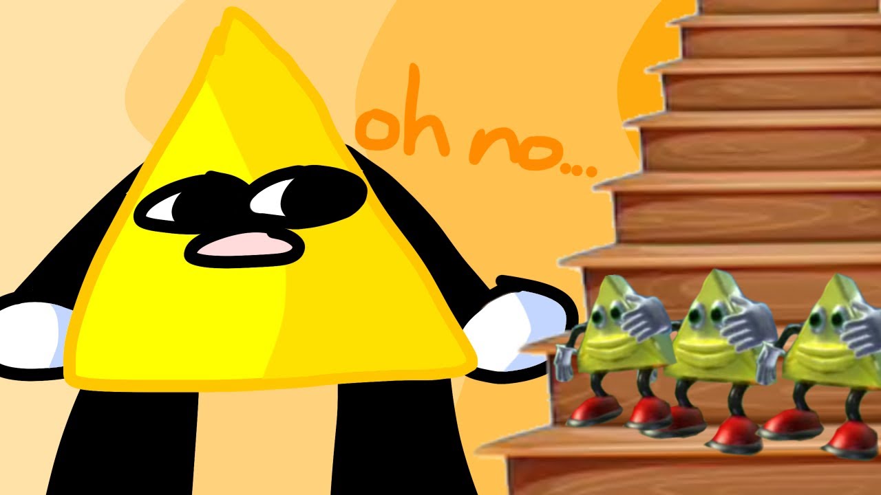 Dancing Triangle falls down stairs