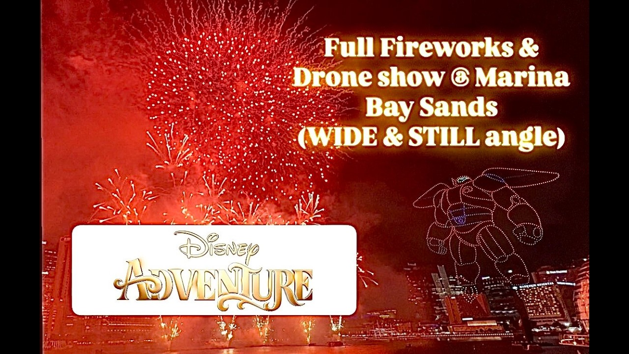 Disney Adventure Fireworks and Drone show at Marina Bay Sands
