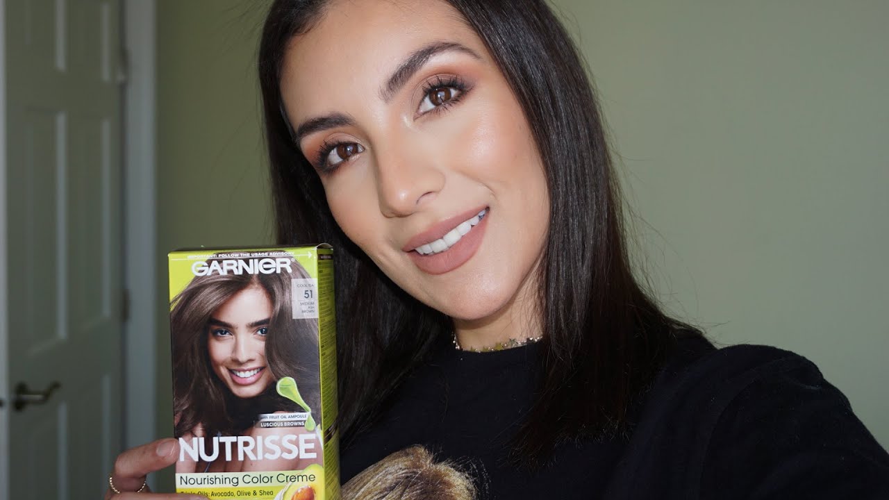 DYEING MY OWN HAIR!! || Going From Brassy To Brown|| Garnier Nutrisse