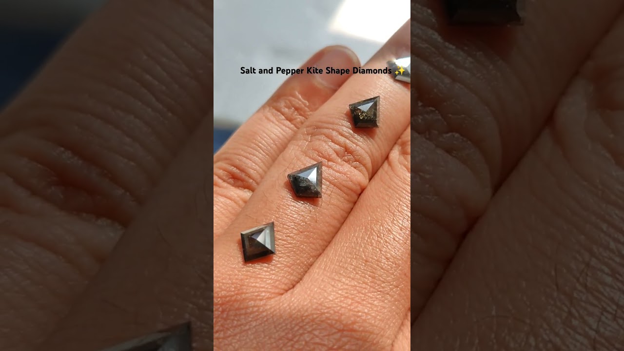 Salt and pepper diamonds in kite shape for sale ✨😍 #saltandpepperdiamond #kitediamond #graydiamonds