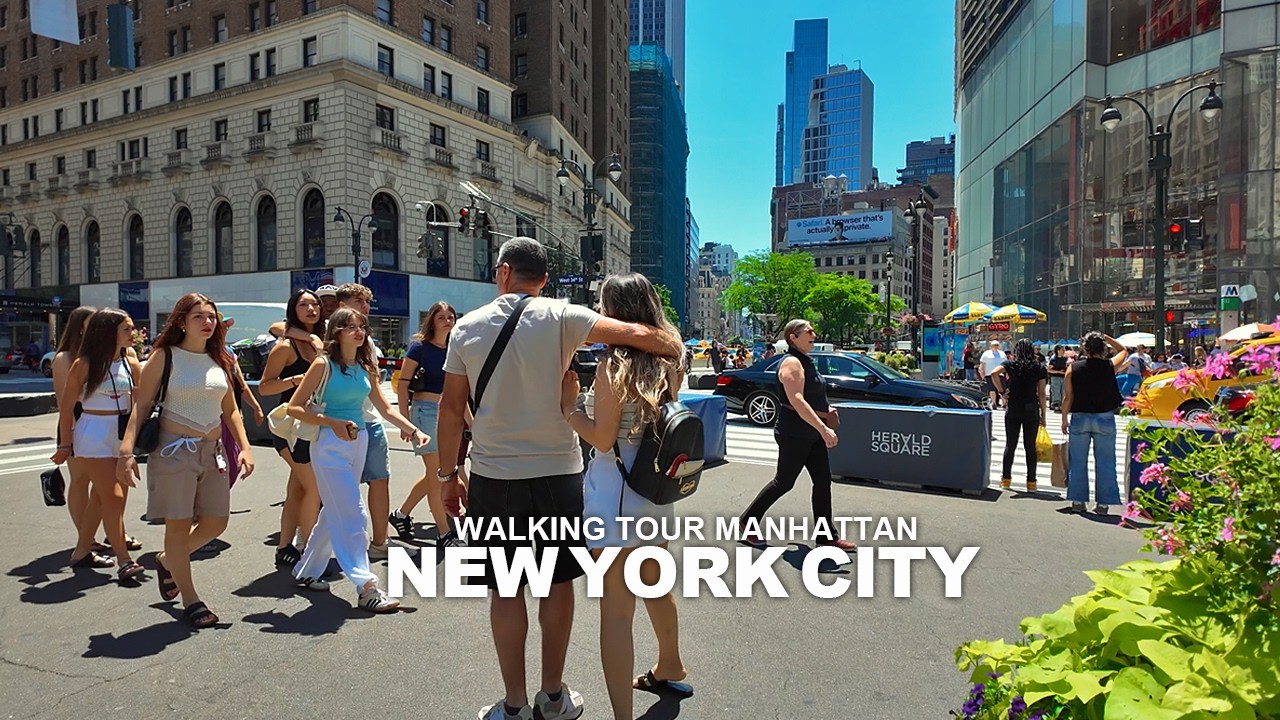 NEW YORK CITY WALKING TOUR MANHATTAN Madison Square, 5th Avenue, 8th Avenue, Times Square, Broadway