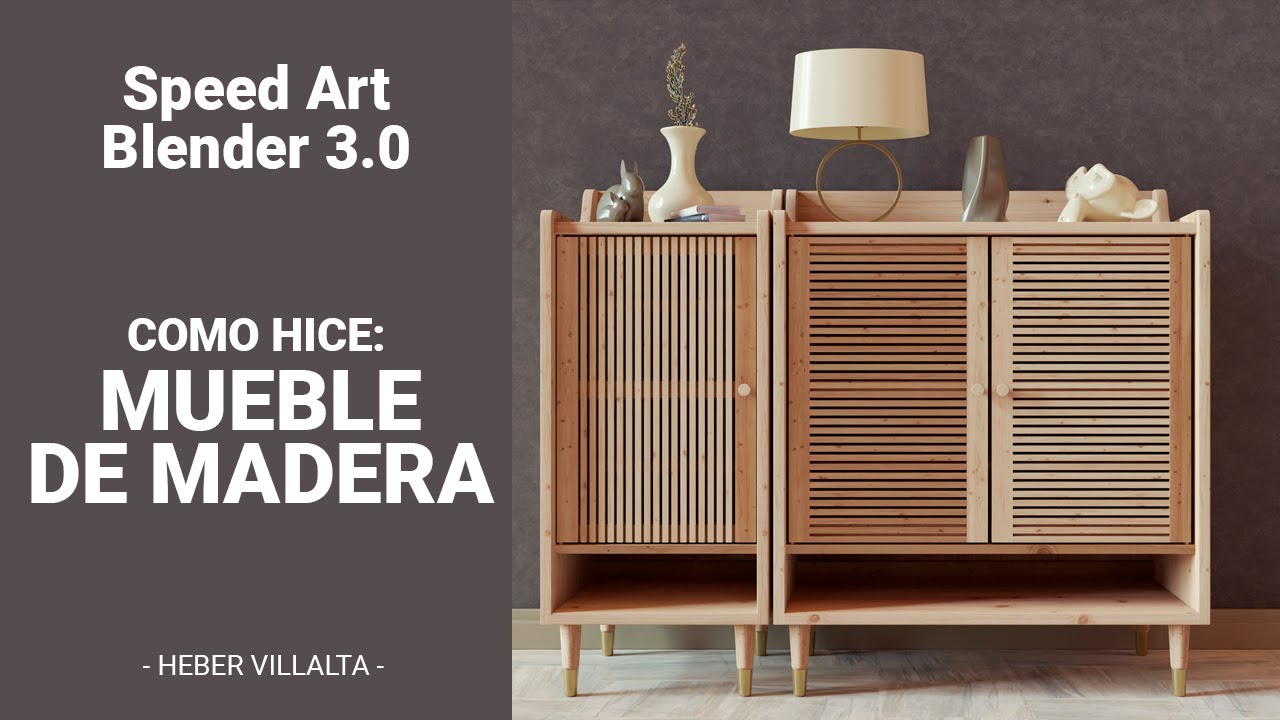 Speed Art Mueble de Madera, en Blender 3.0